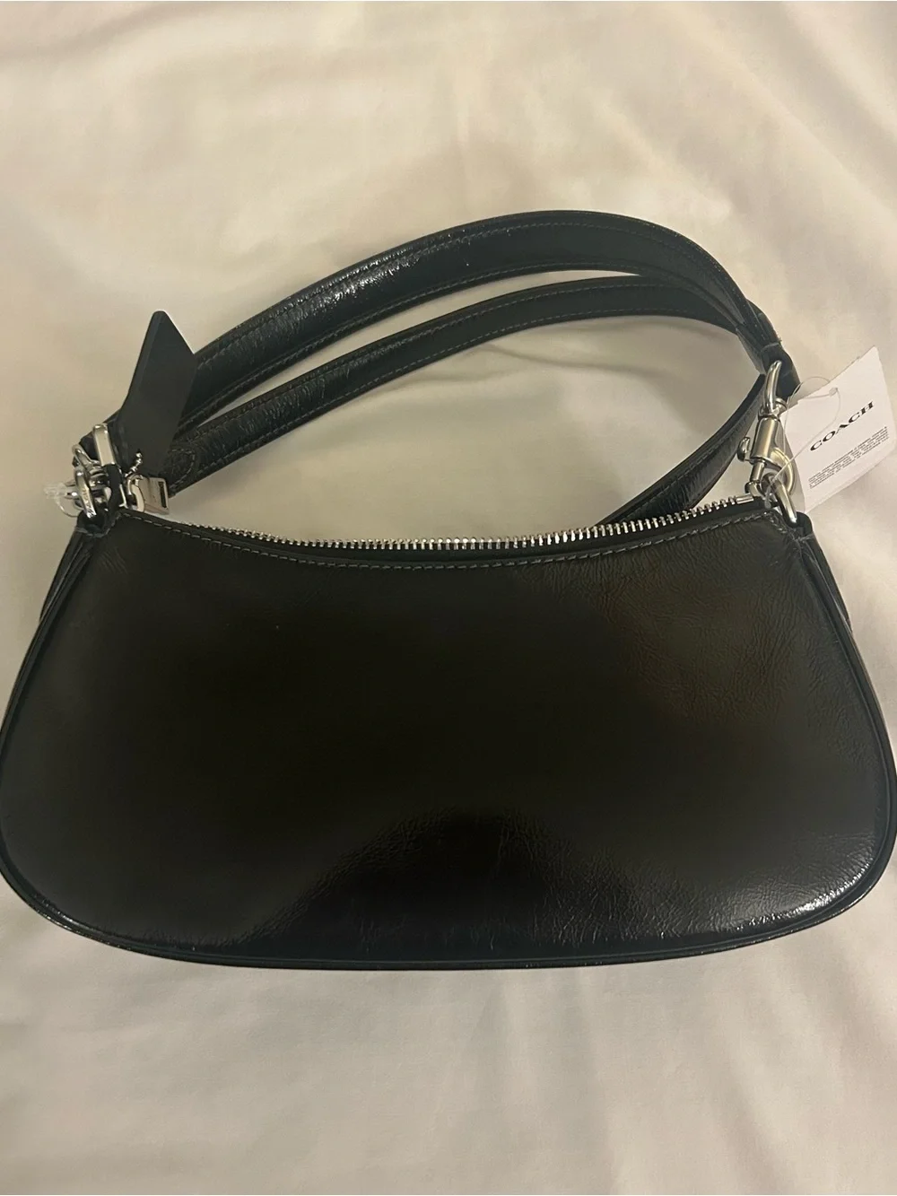 Coach Ashton Black Patent Leather Mini Shoulder Bag NWT